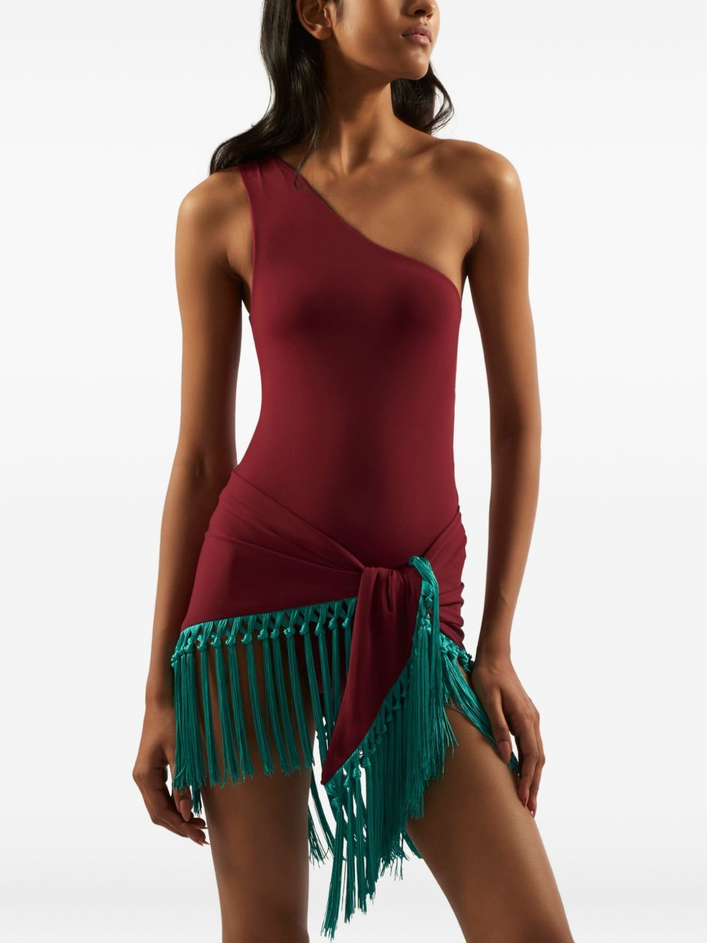 Yacare one-shoulder fringe swimsuit - 2