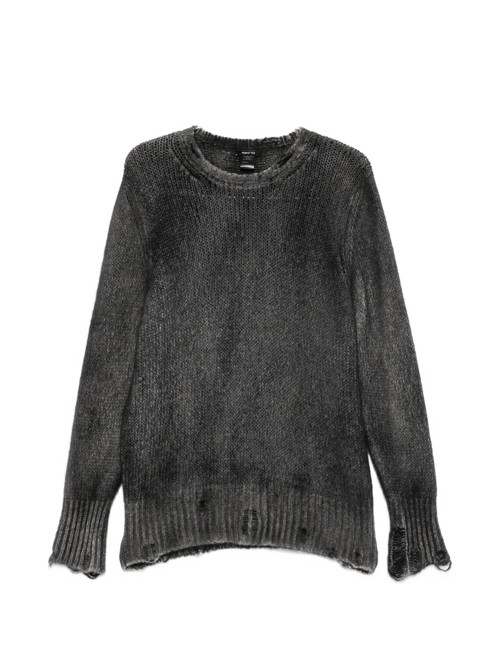 Avant Toi Distressed Spray-effect Sweater - 1