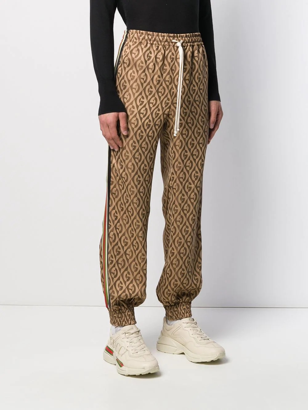 diamond checkered g track trousers - 3