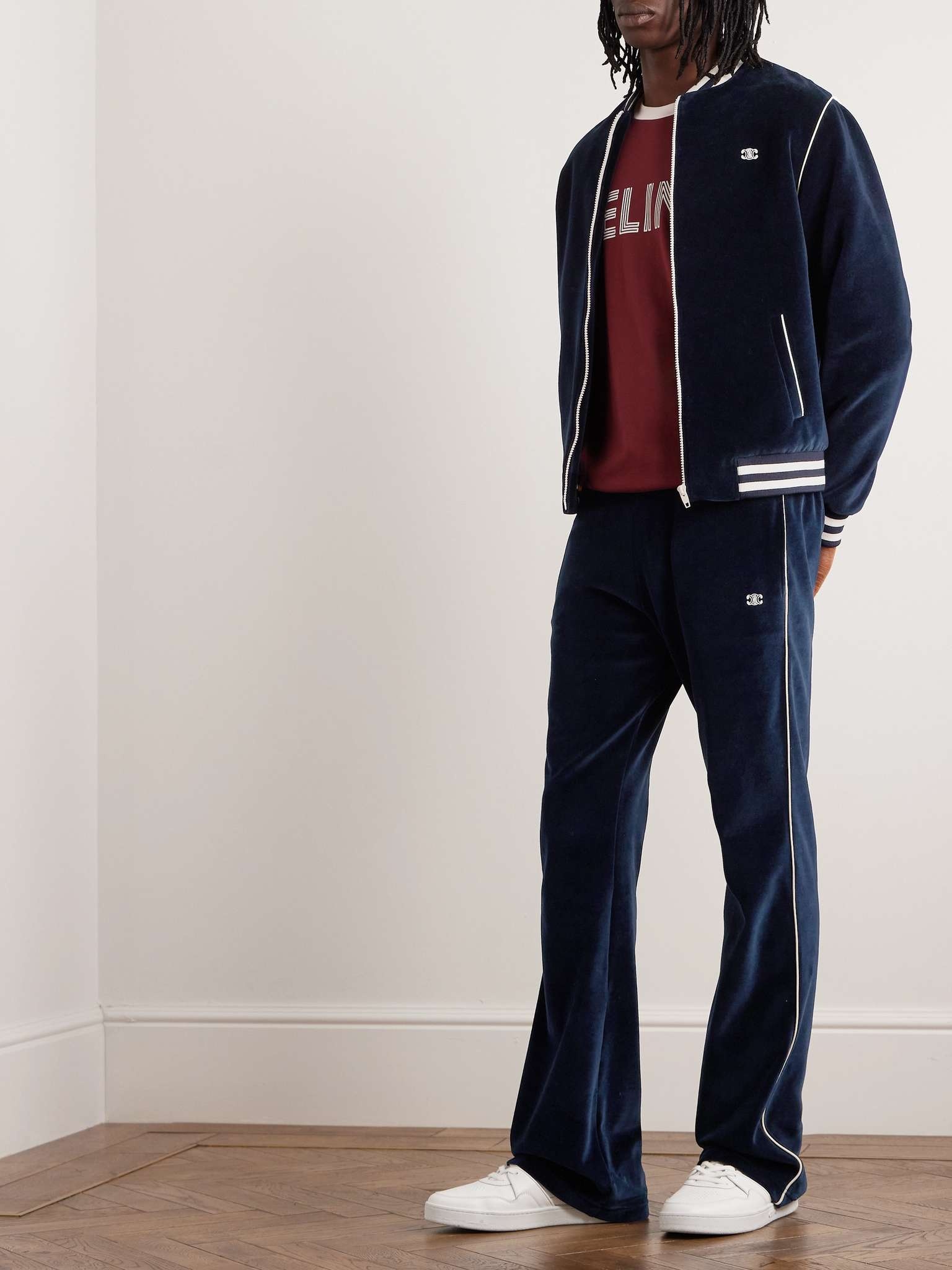 CELINE triomphe teddy jacket in velvet jersey | REVERSIBLE