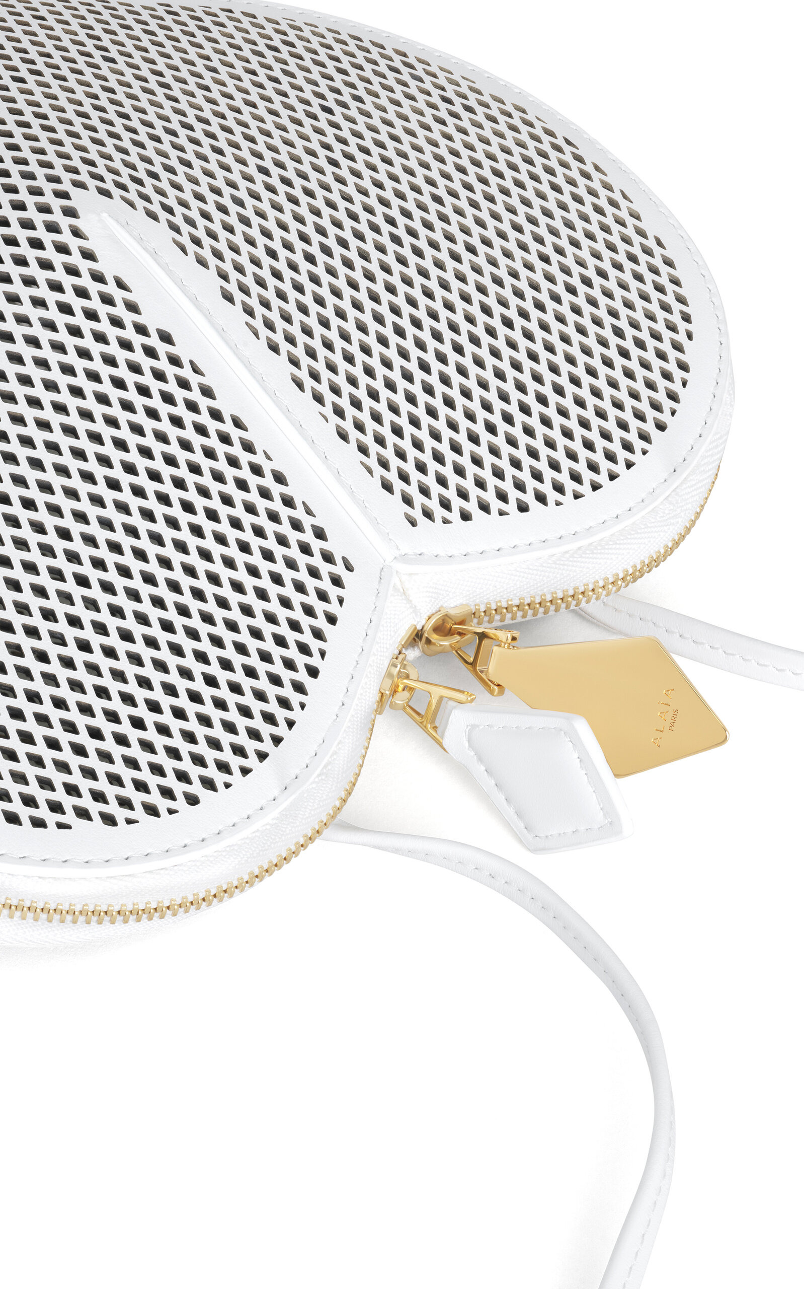 Le Coeur Fishnet Leather Crossbody Bag white - 5