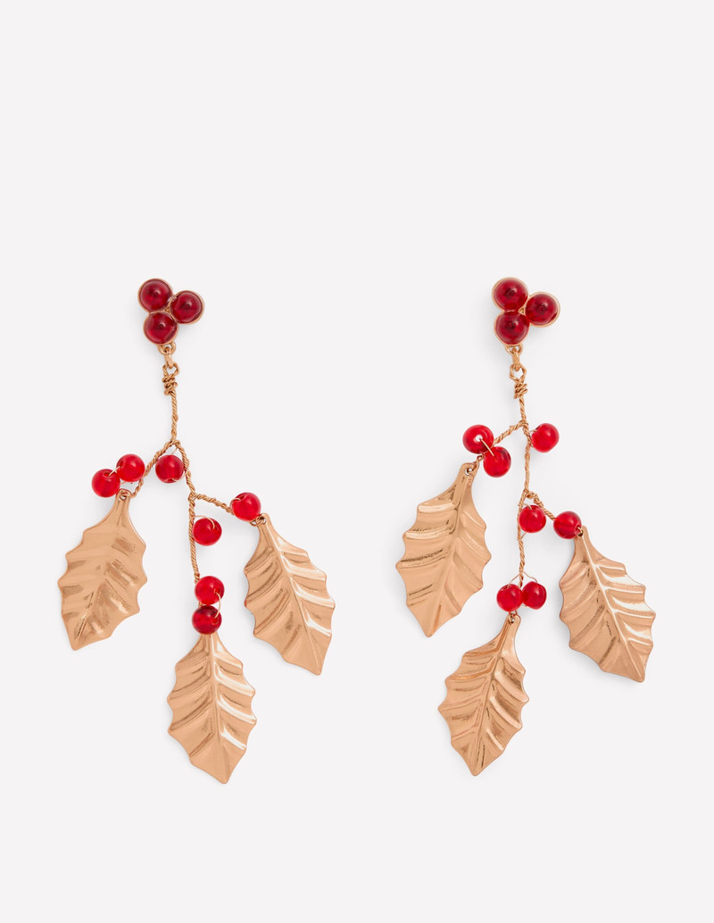 Festive Metal Earrings-Red 1