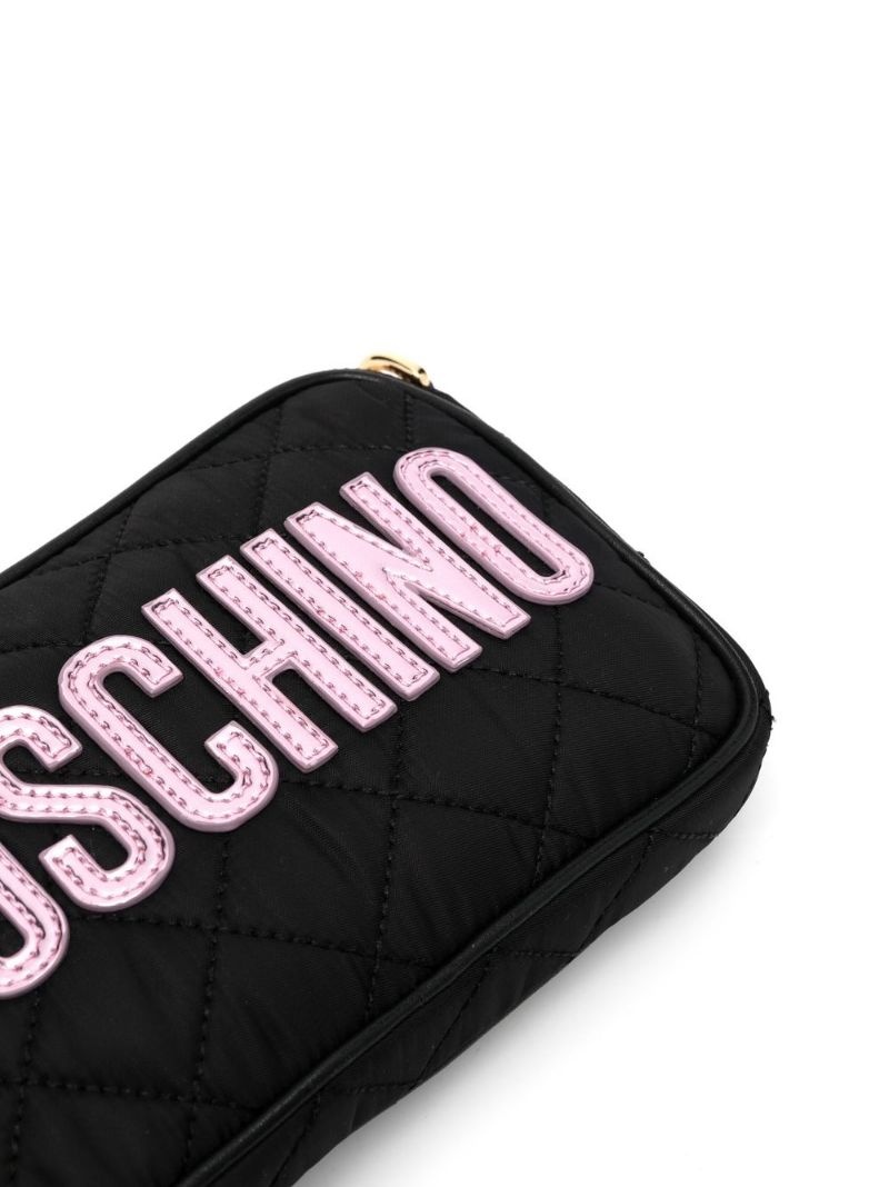 logo-patch quilted shoulder bag - 4