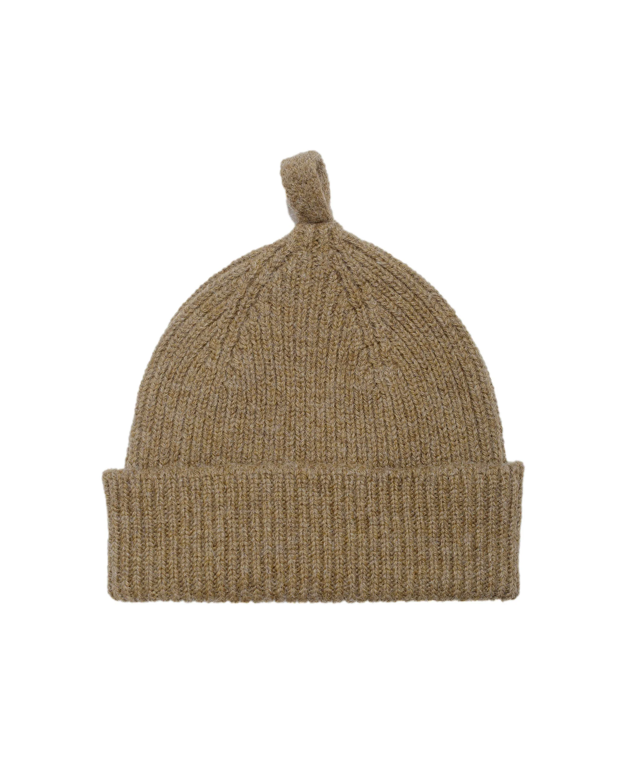 MHL Simple Ribbed Beanie British Wool Olive - 1