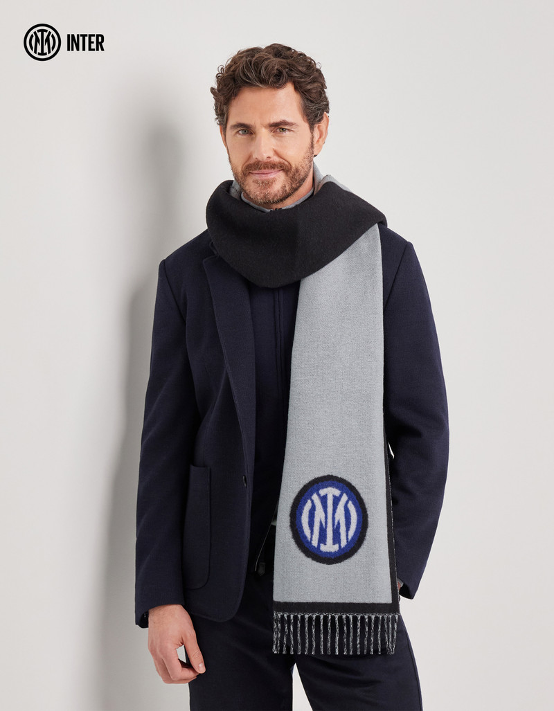 Canali GREEN WOOL AND CASHMERE JACQUARD SCARF - INTER COLLECTION outlook