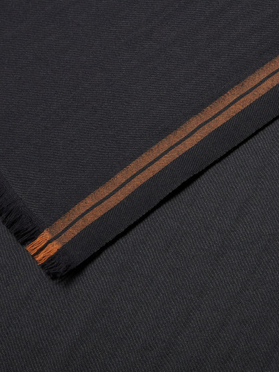 ZEGNA BLACK WOOL AND SILK SCARF outlook