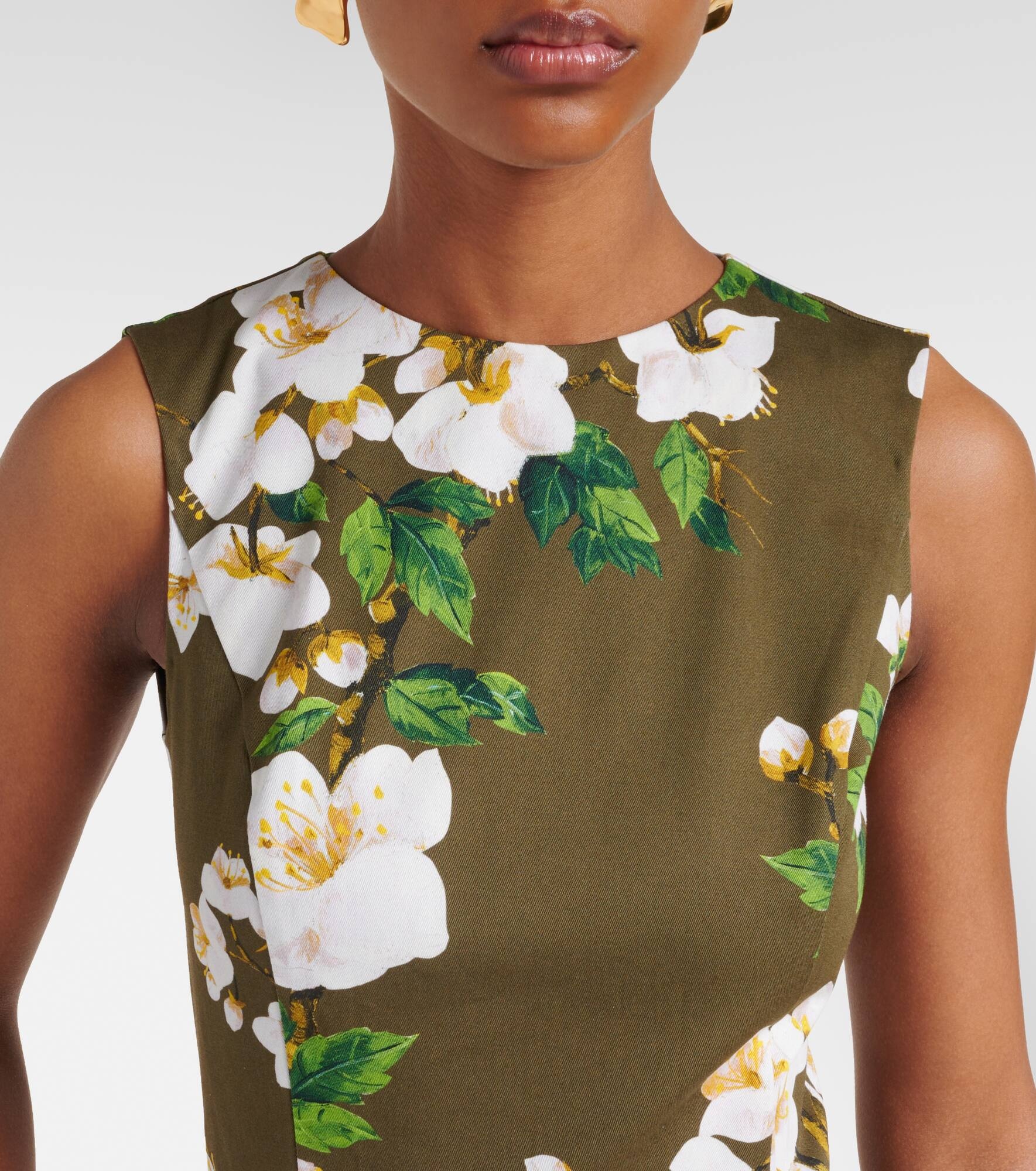 Floral ombré cotton-blend cocktail dress - 4