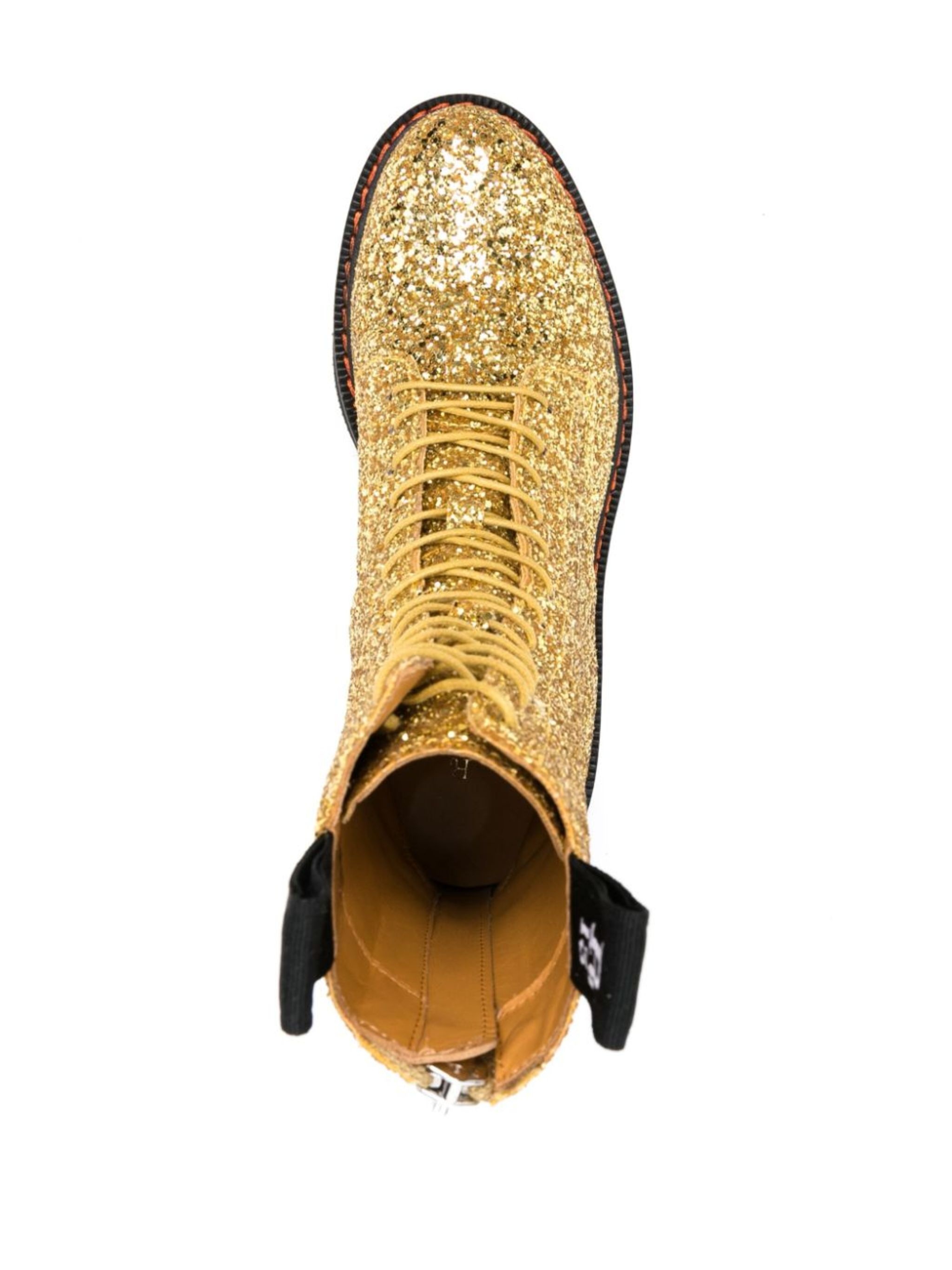glittered platform combat boots - 4