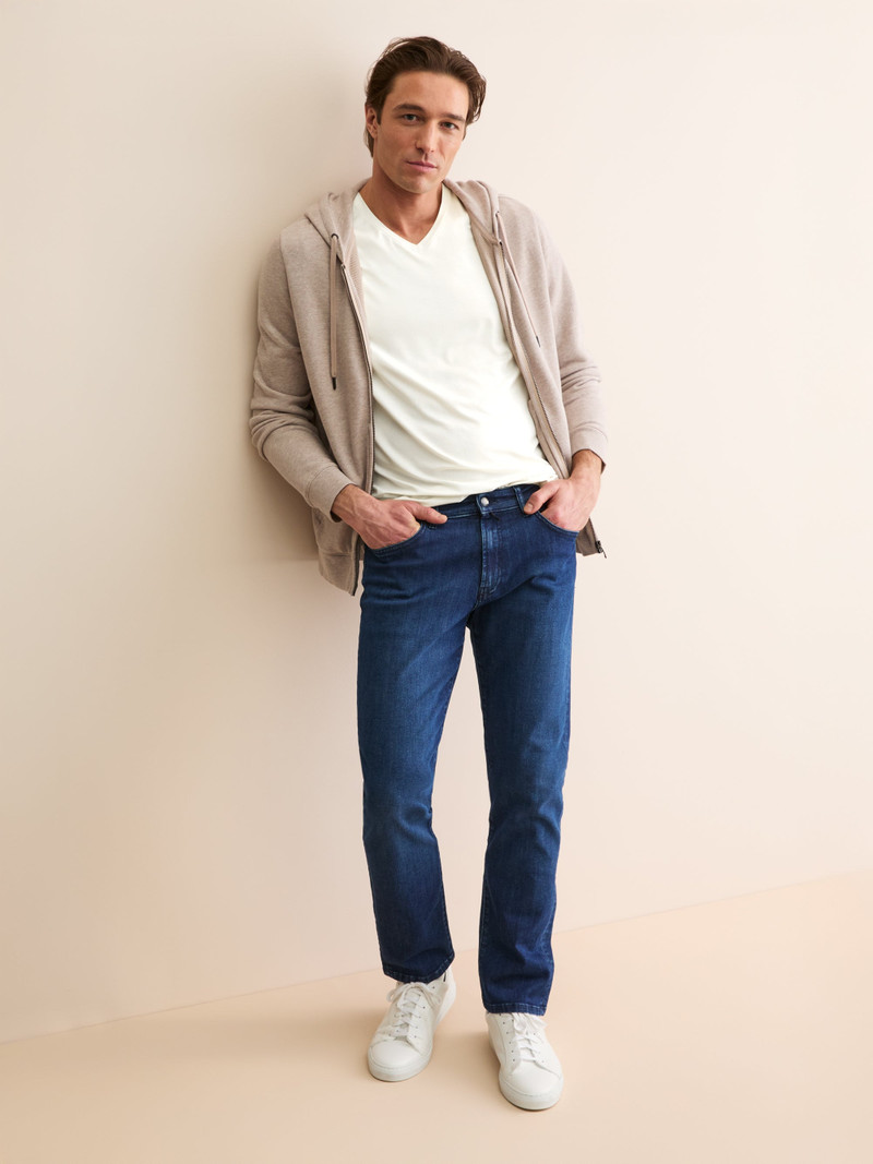 Derek Rose Men's V-Neck T-Shirt Basel Micro Modal Stretch Vanilla outlook