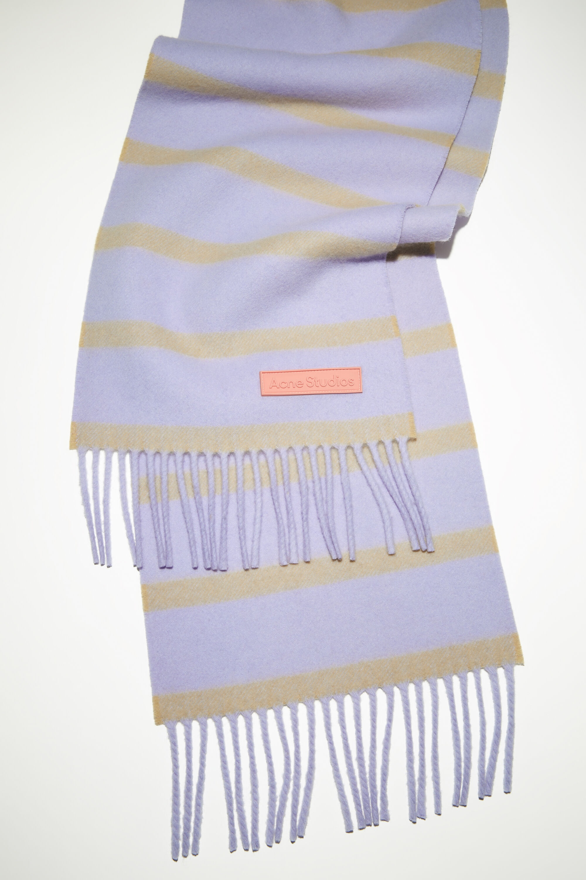 Wool scarf pink label - Narrow - Lilac/Yellow - 4
