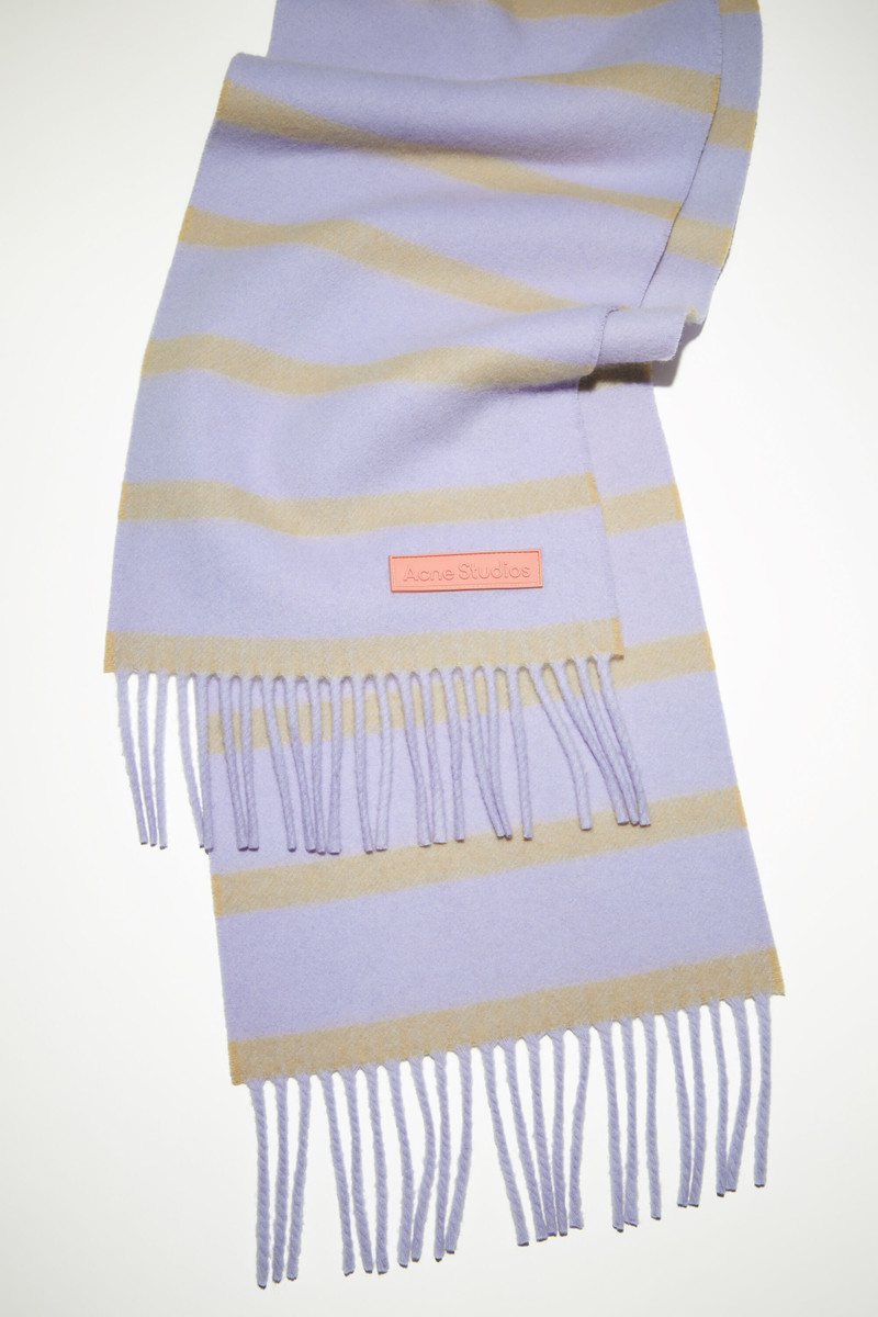 Wool scarf pink label - Narrow - Lilac/Yellow 4