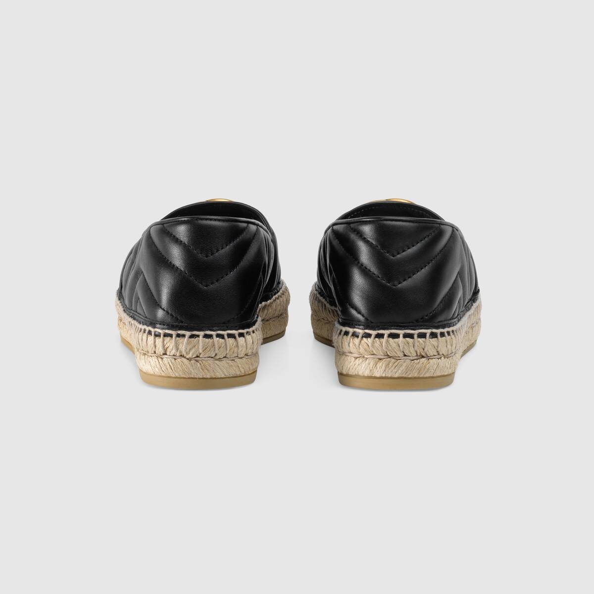 Leather espadrille with Double G - 4