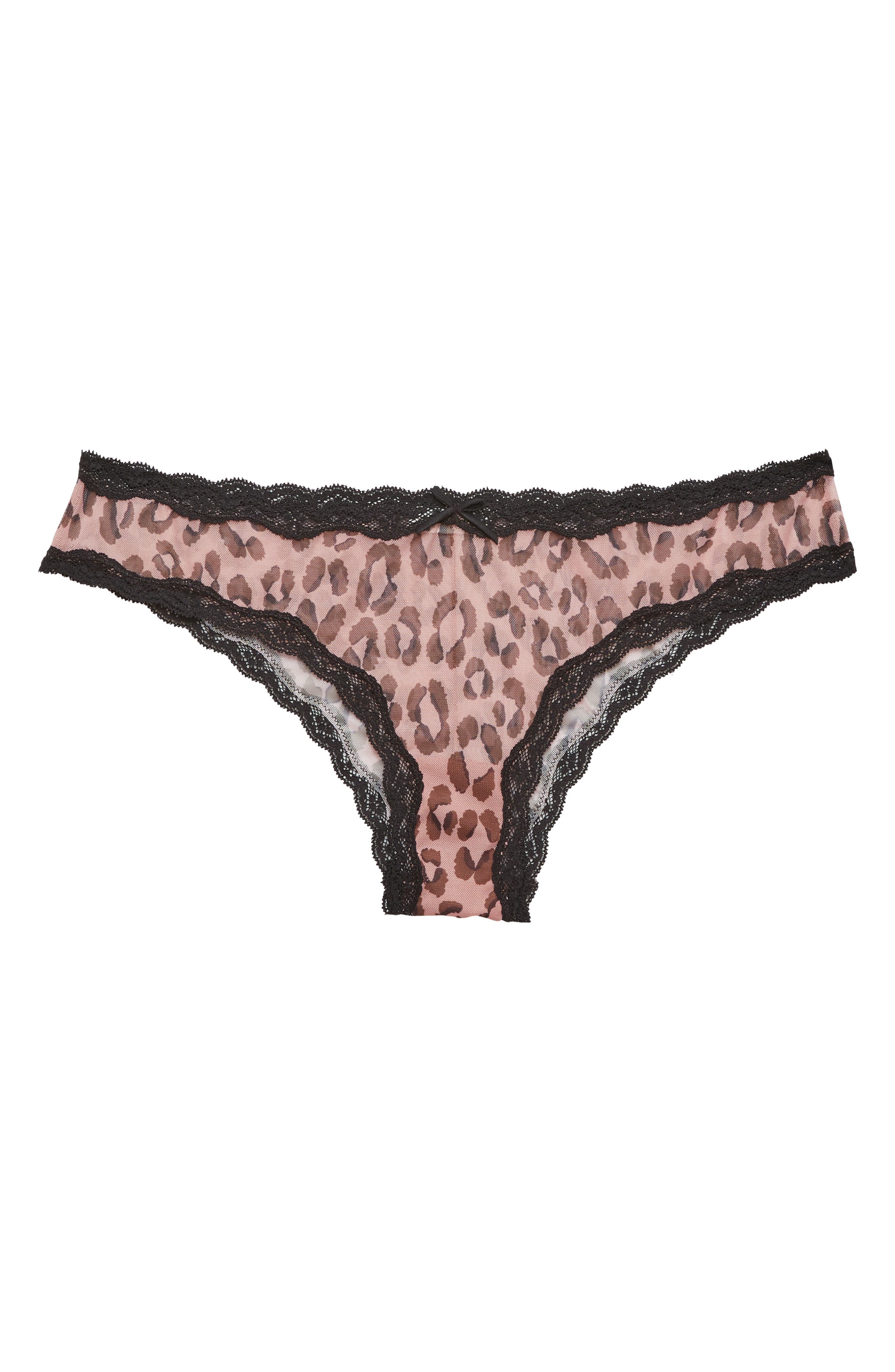 Fleur Du Mal Printed Sheer Tulle Bikini Cut Briefs in Leopard Print at Nordstrom - 4