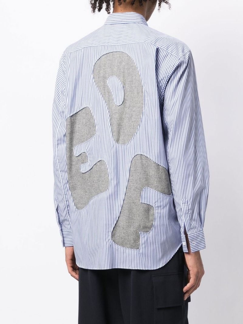 alphabet patch-detail long-sleeve shirt - 4