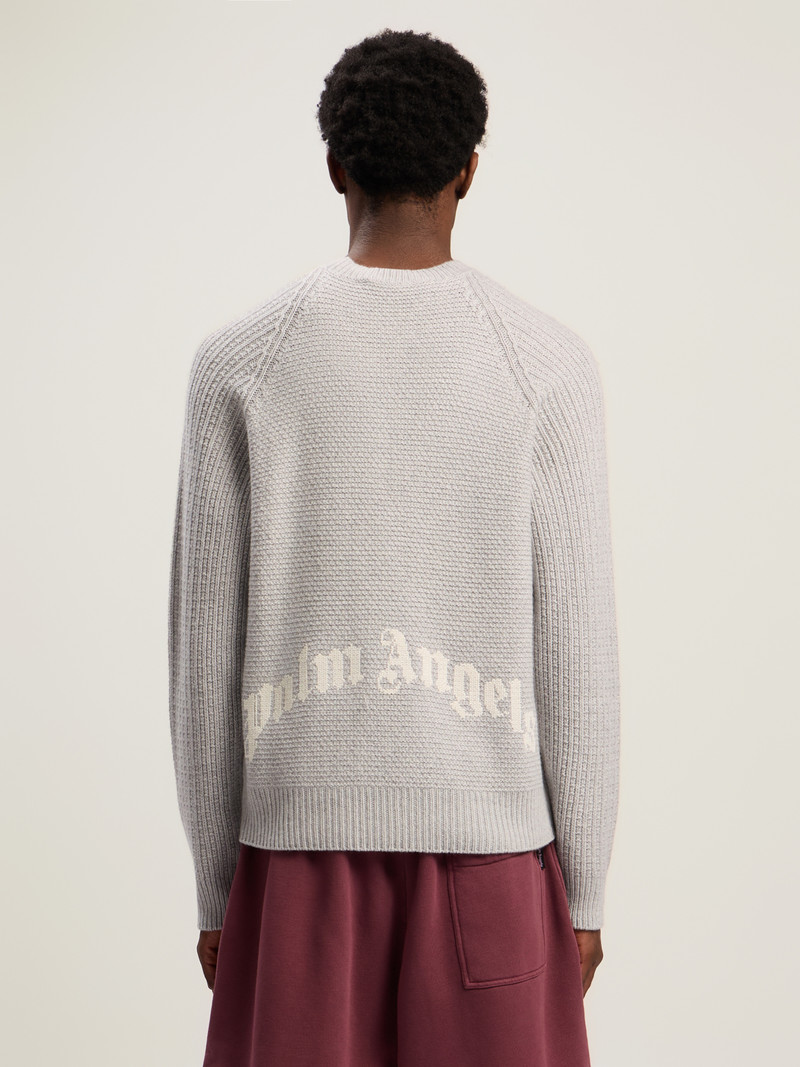 Curved Logo Ribbed Sweater 4