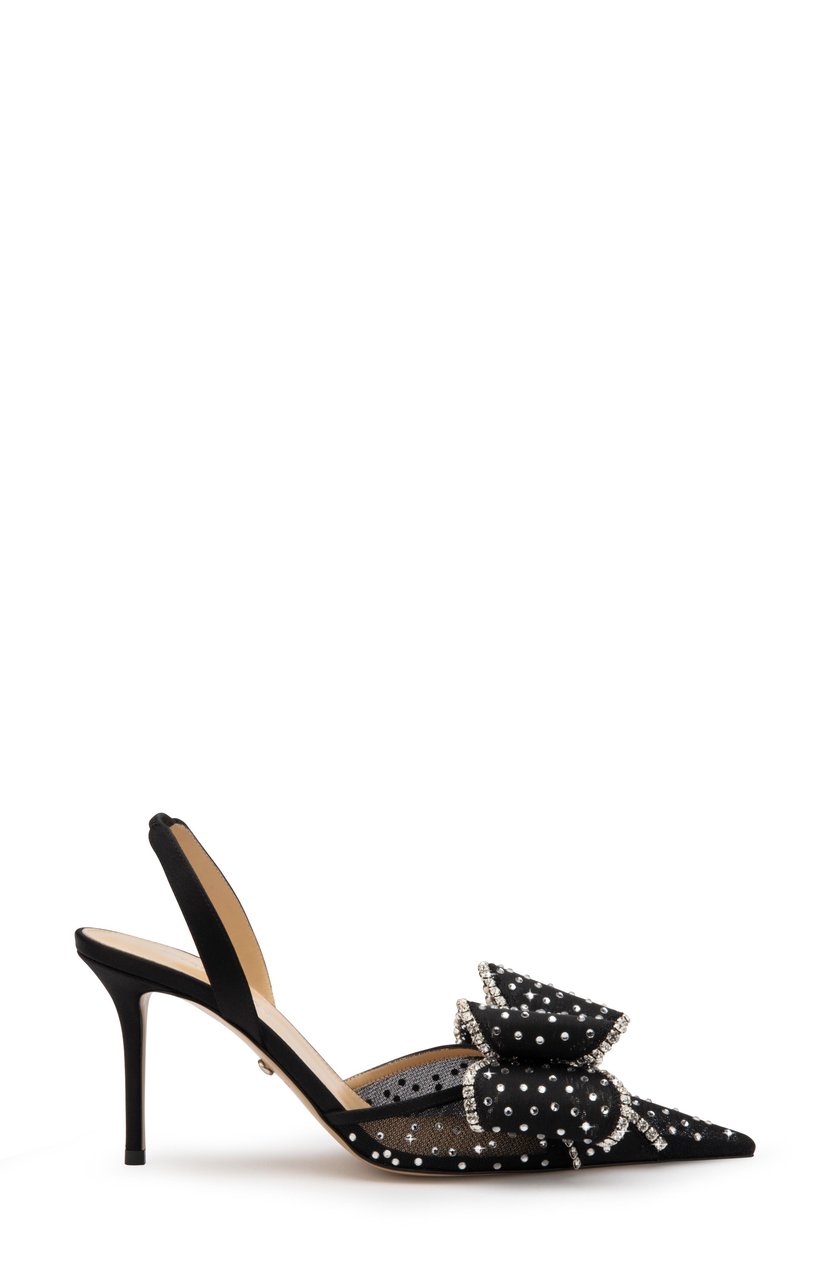 Mach & Mach Le Cadeau Bow Pointed Toe Slingback Pump in Black at Nordstrom - 2