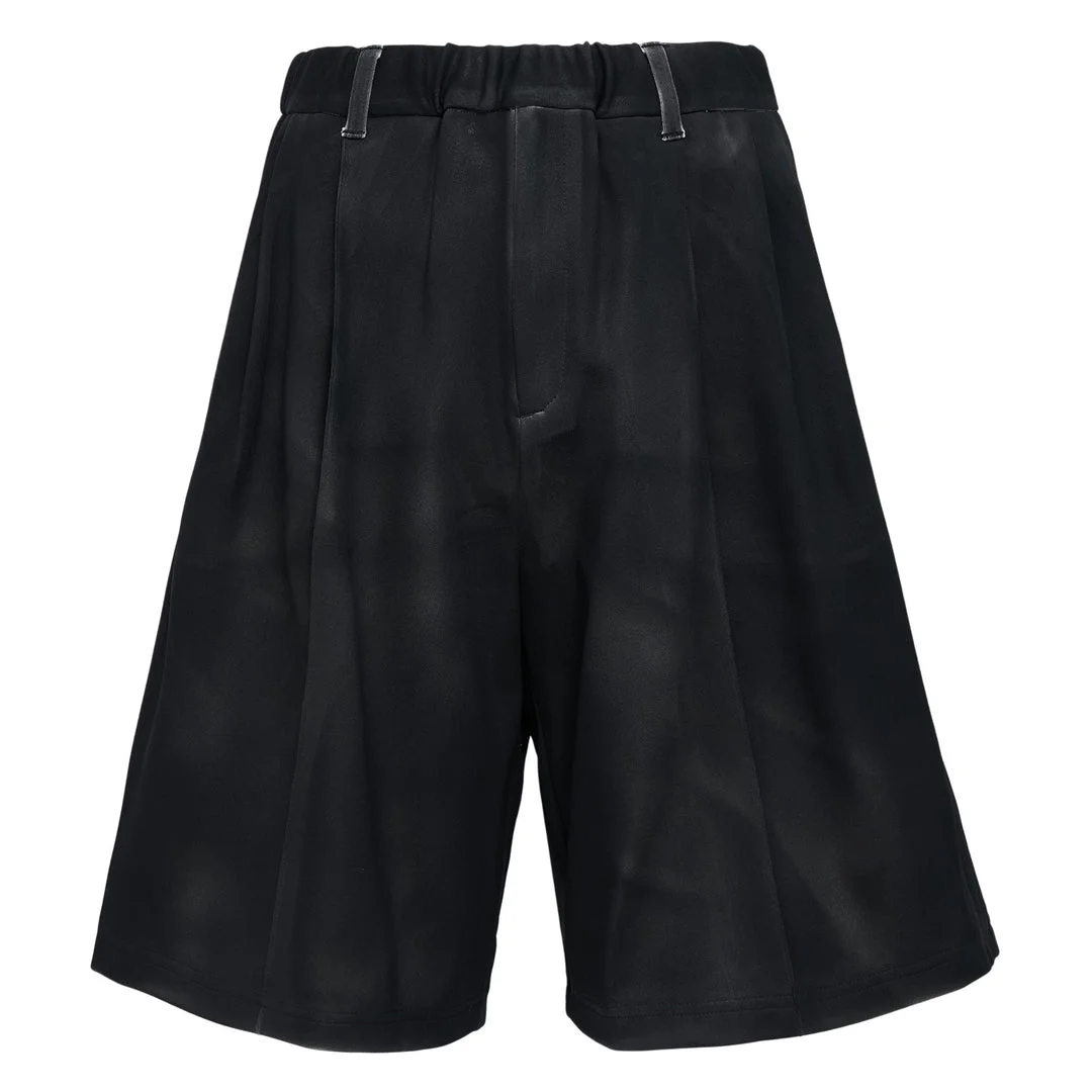 Leather Effect Print Shorts - 1