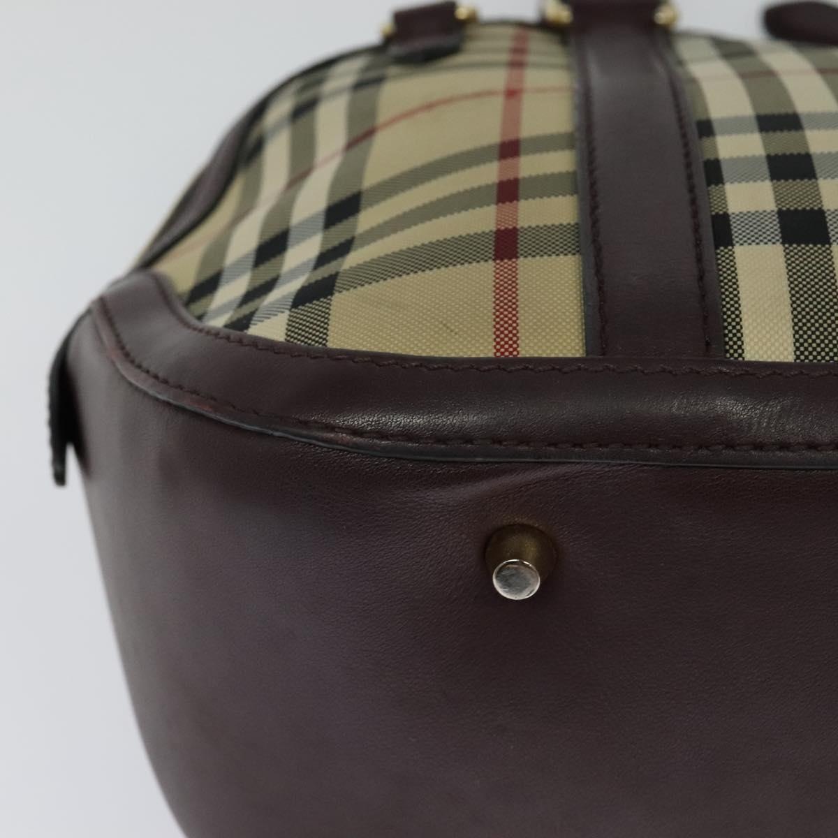 Burberry Nova Check Hand Bag Canvas Beige - 15