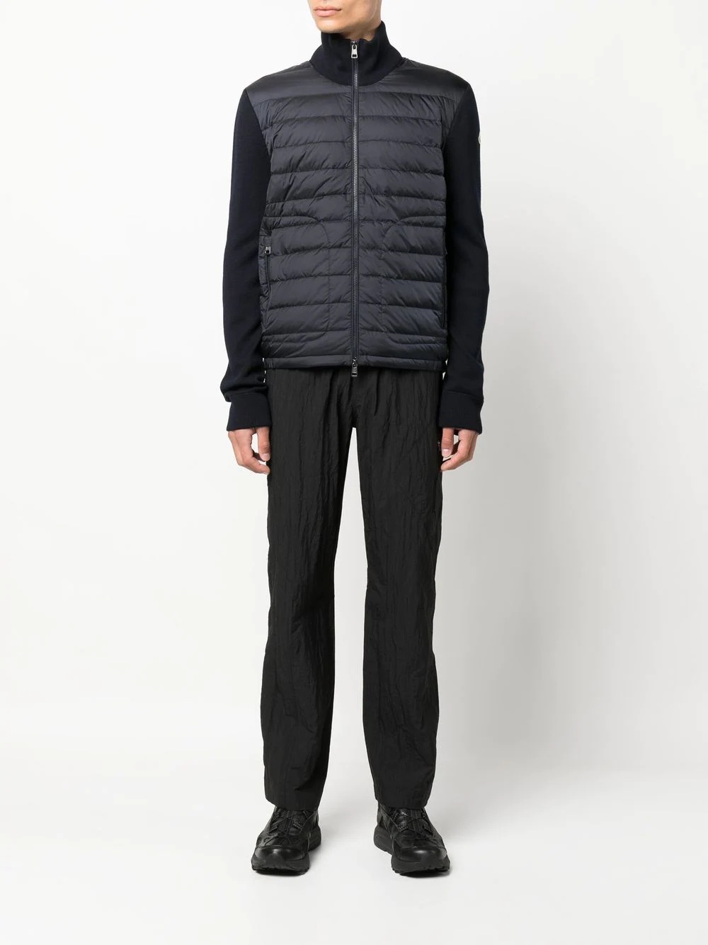 quilted panelled cardigan - 2