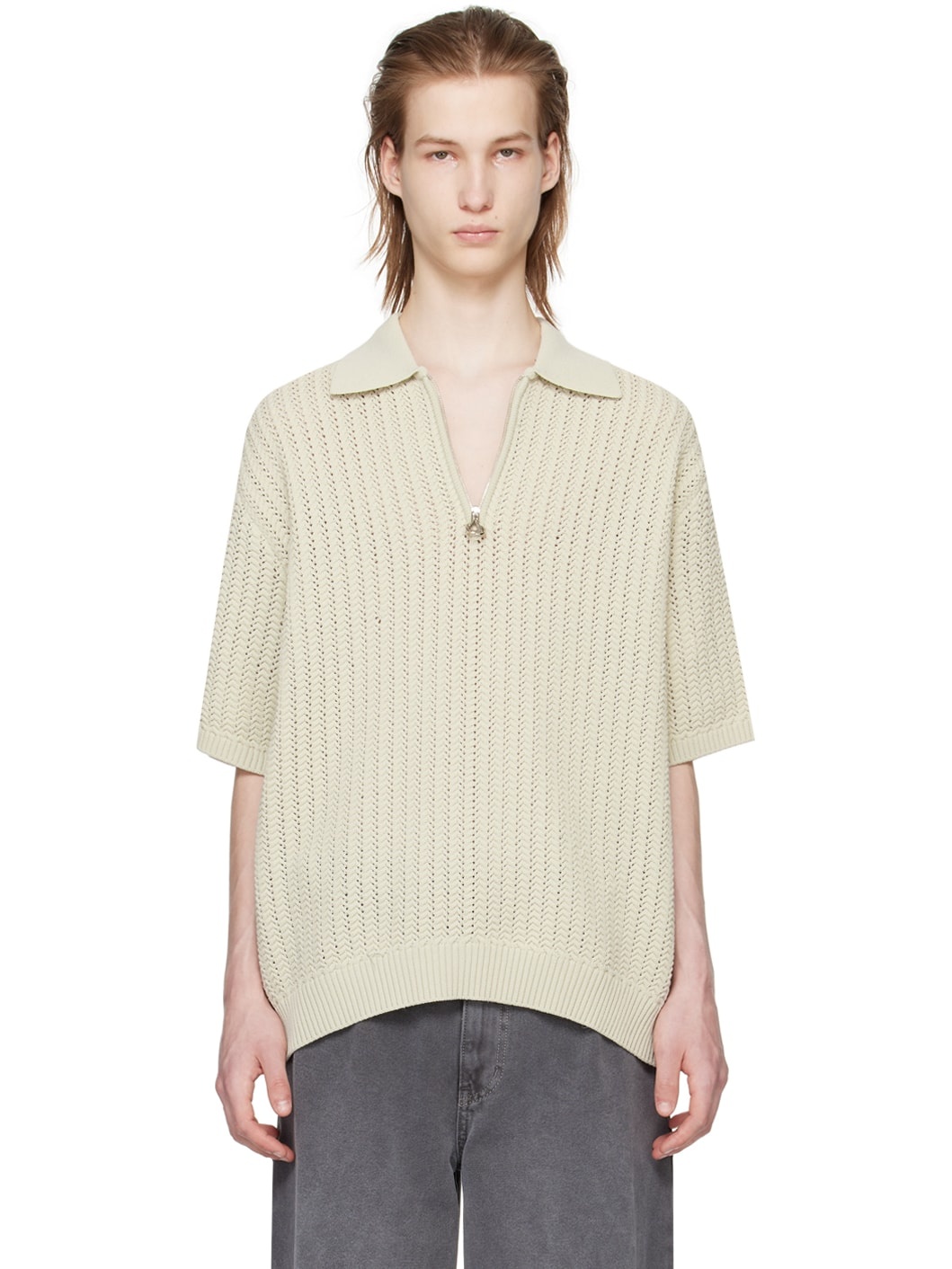 Green Half-Zip Polo - 1