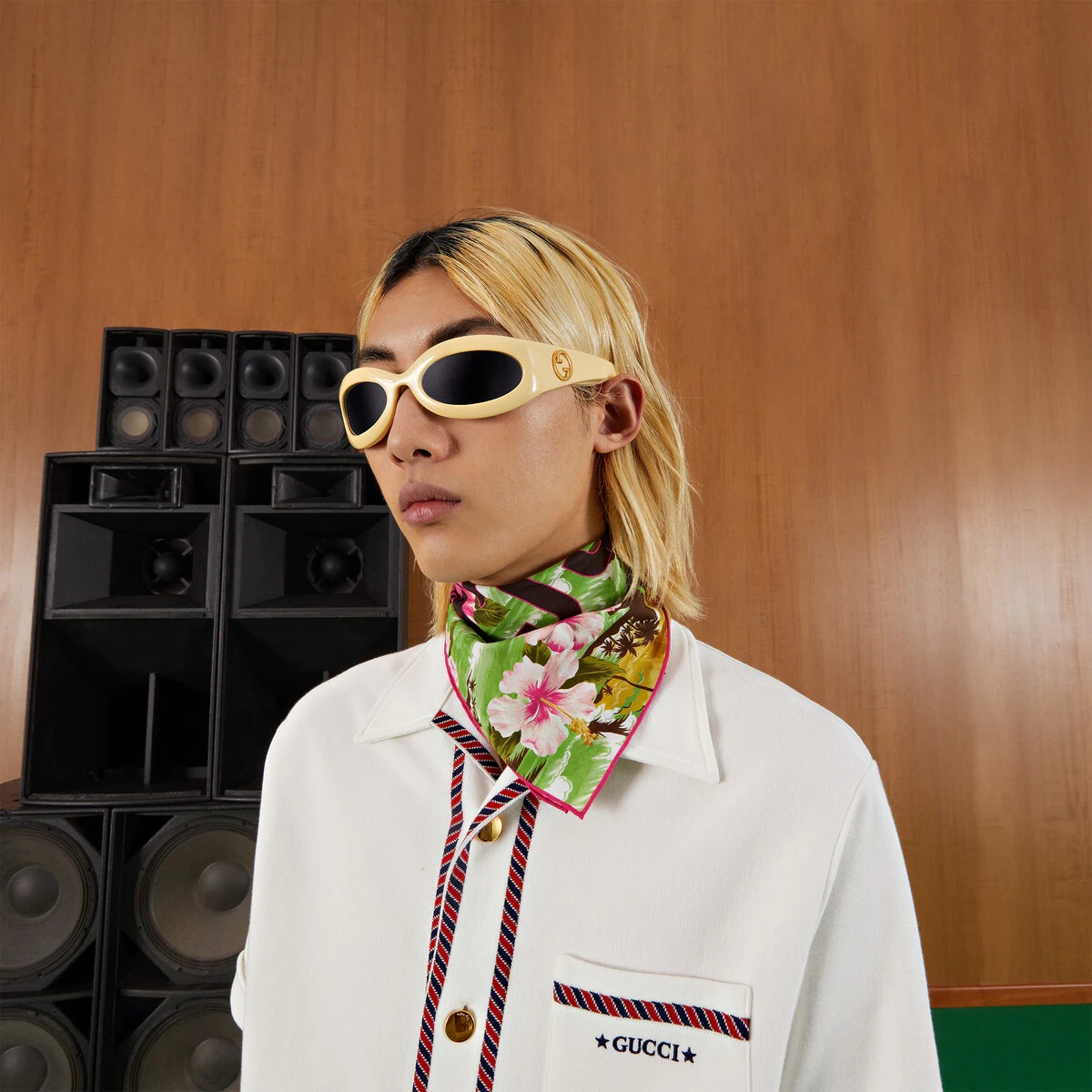 'Gucci Love Parade' floral print cotton pocket square - 3