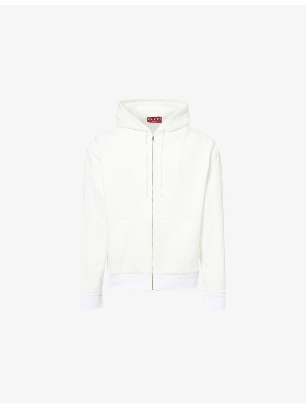 Logo-Embossed Zipped Woven Hoody - 1