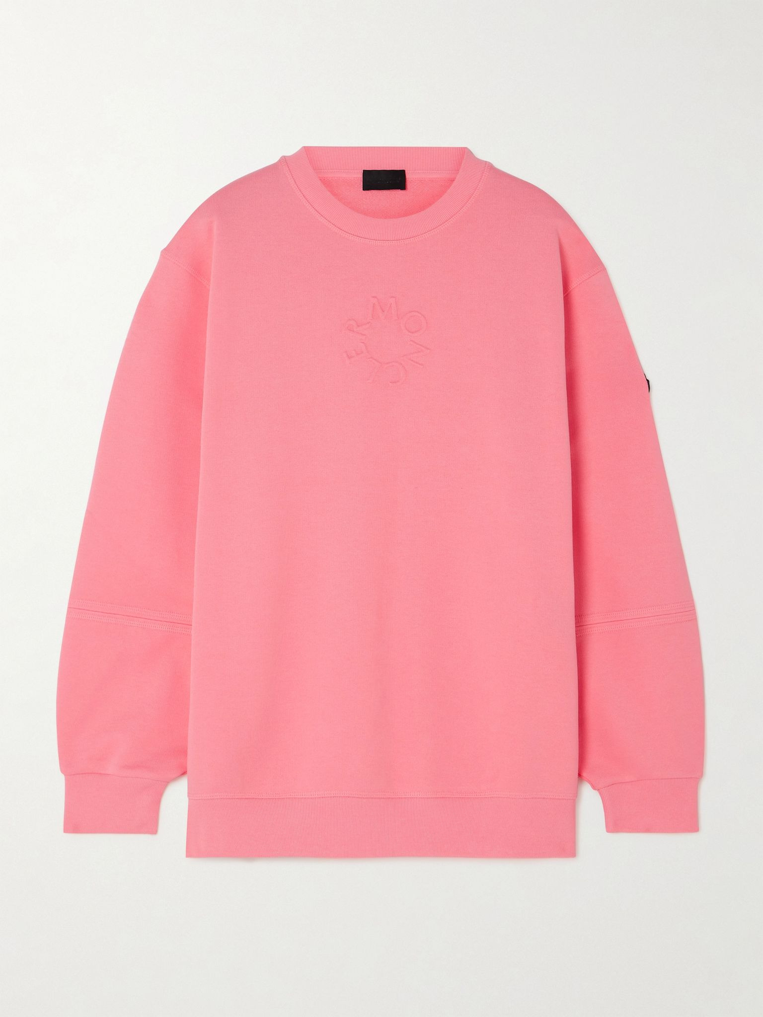 Debossed cotton-jersey sweatshirt Pink - 1