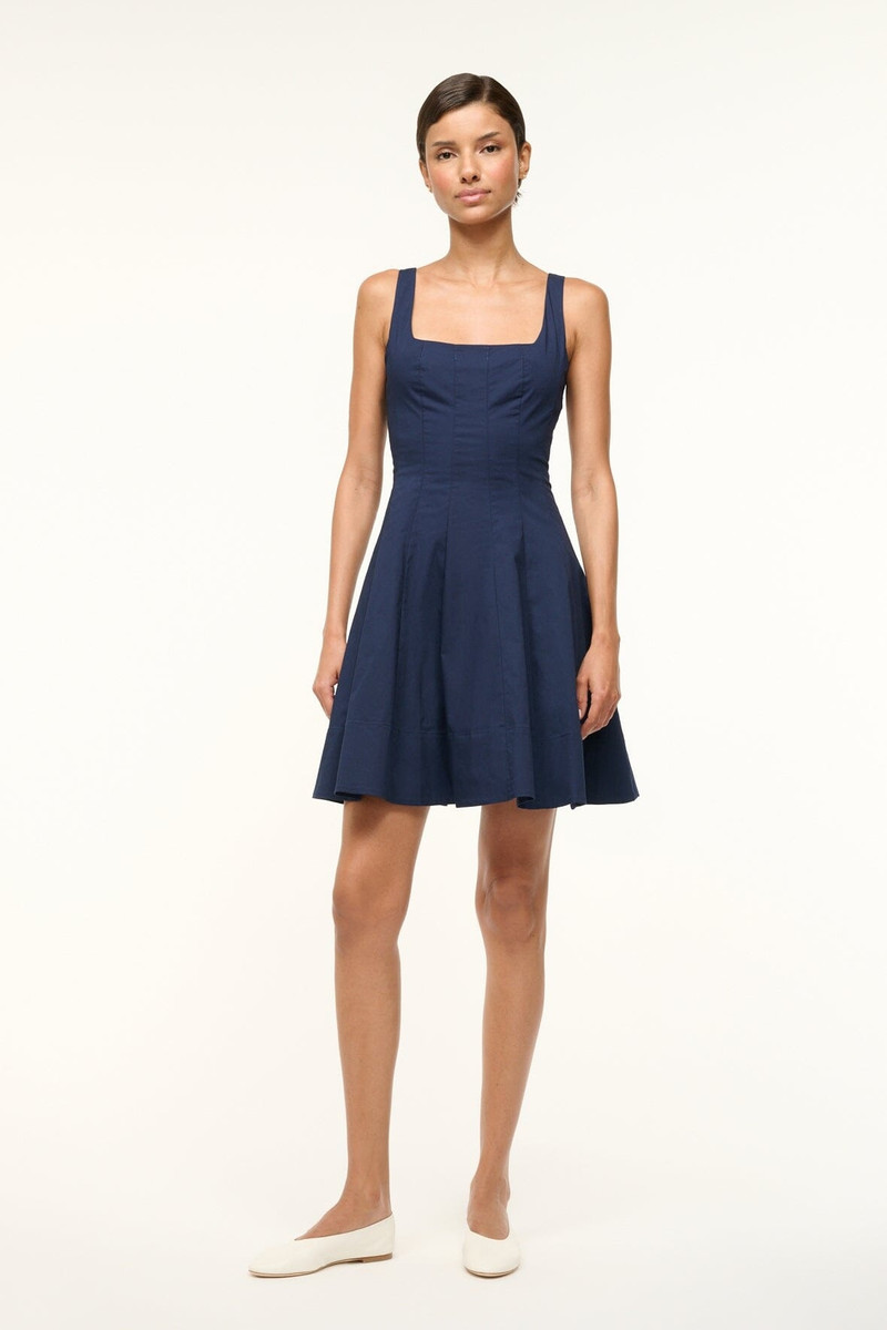 STAUD MINI WELLS DRESS | NAVY outlook