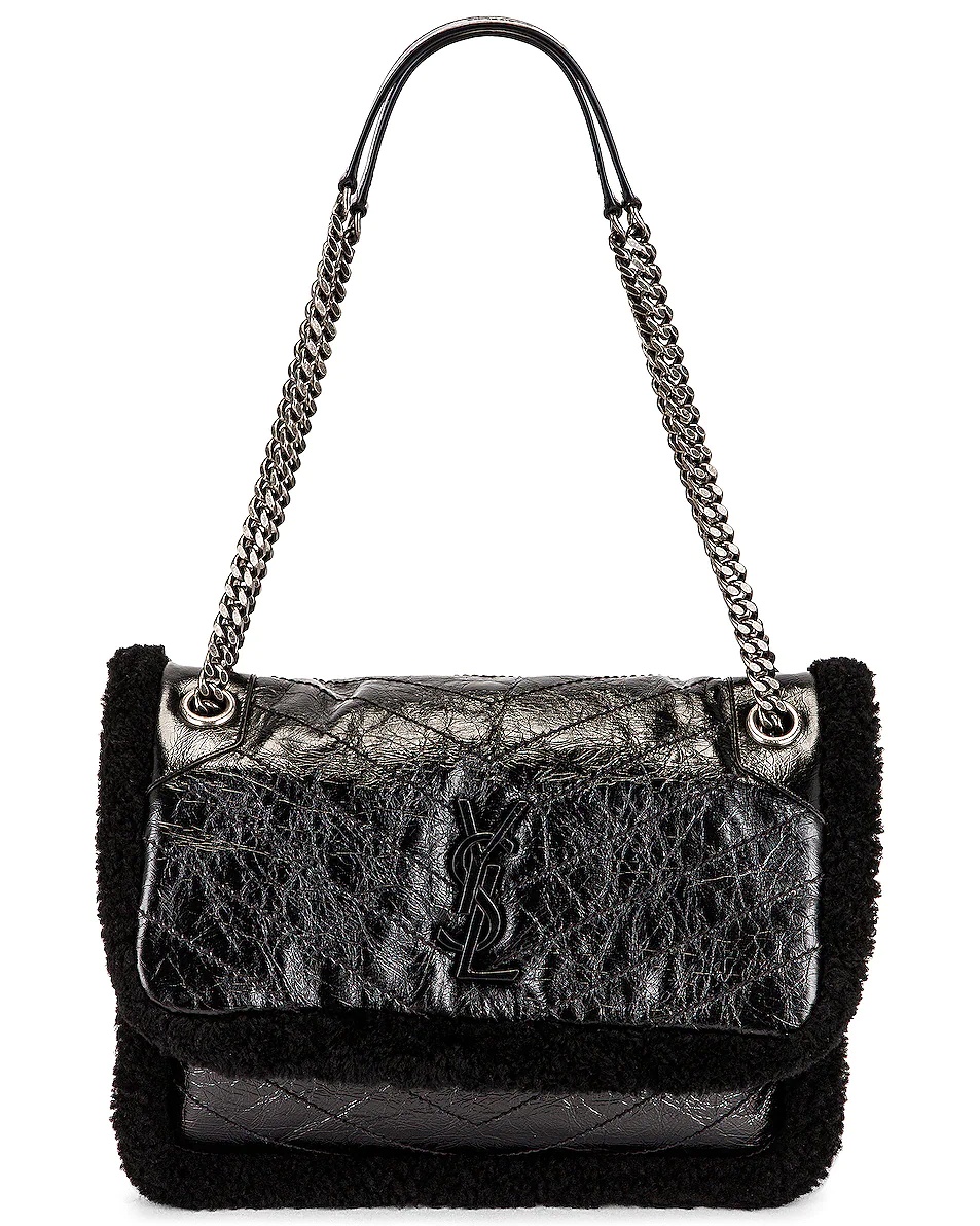 Medium Niki Shearling Chain Bag - 6