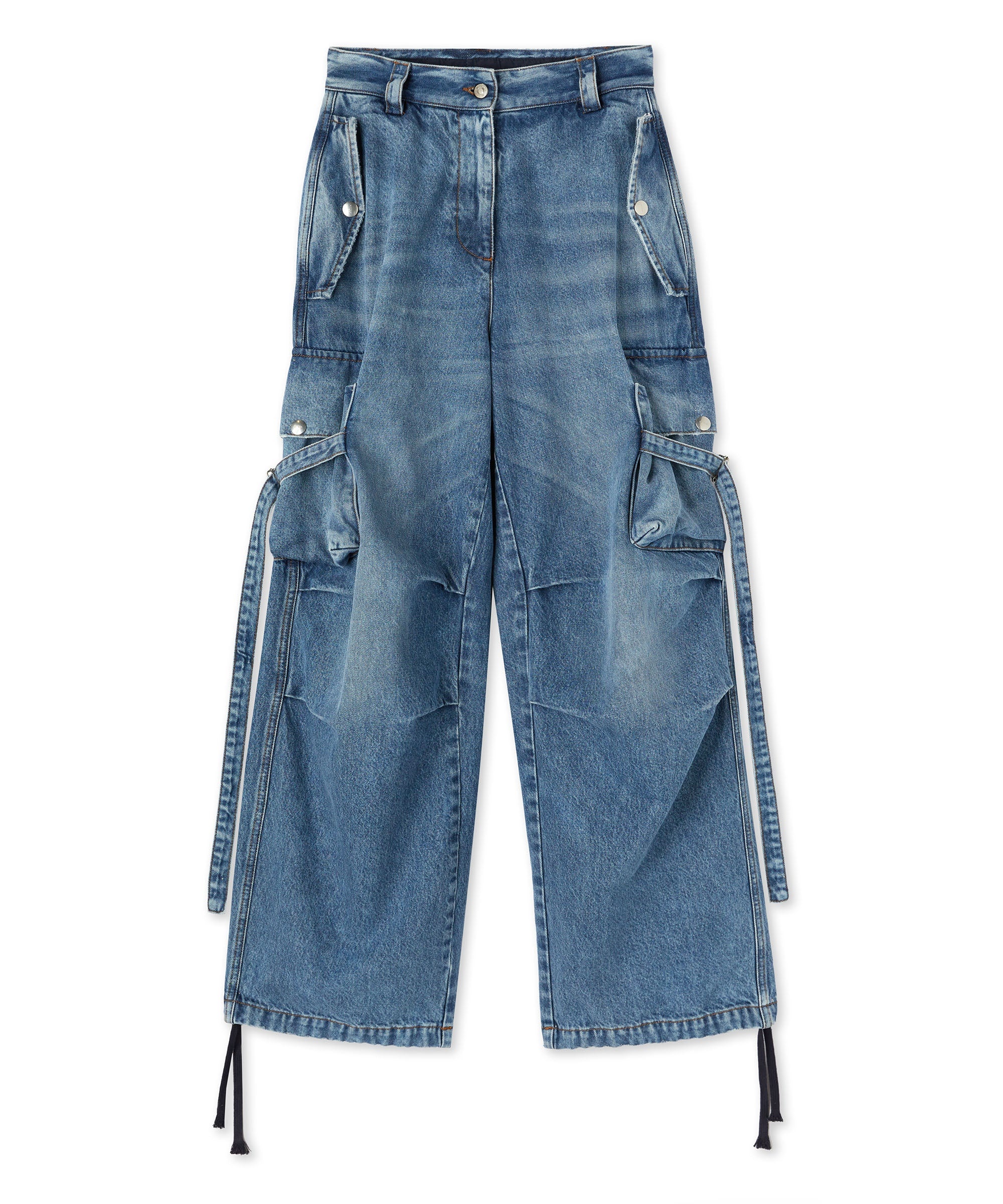 Cargo trousers with "Light Blue Washed Denim" workmanship - 1