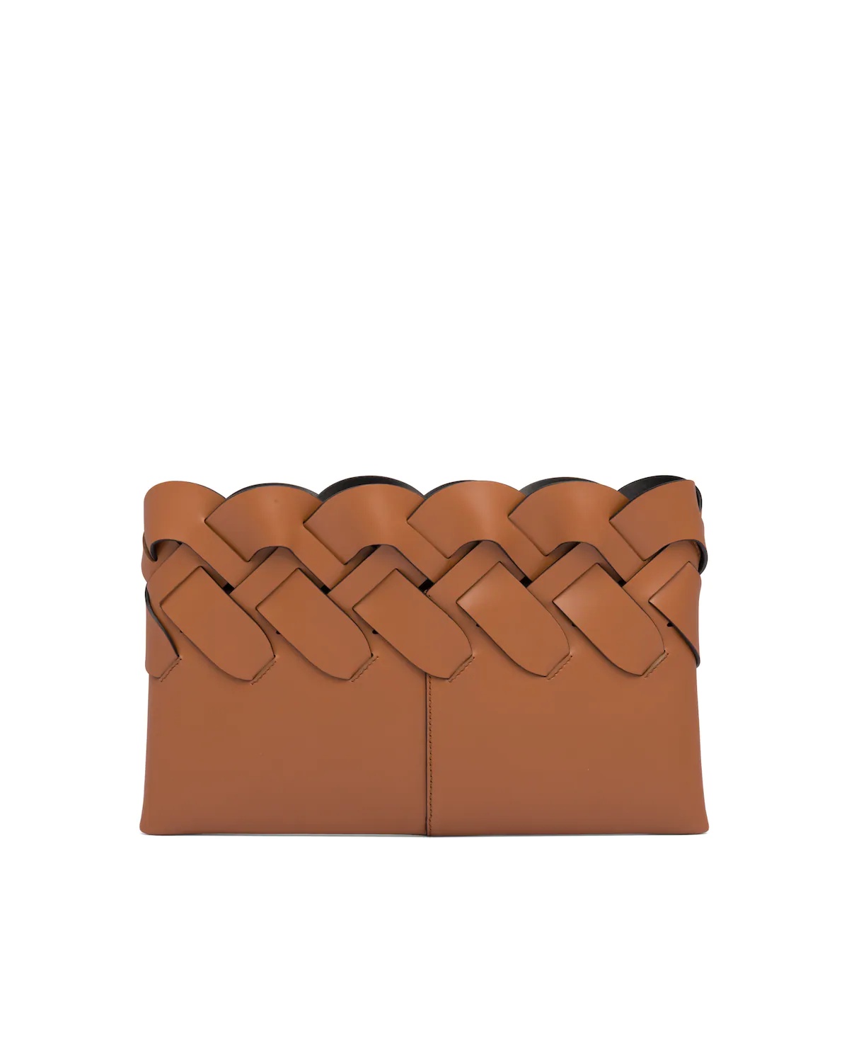 Prada Tress leather clutch with large woven motif - 4