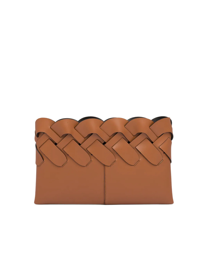 Prada Tress leather clutch with large woven motif 4
