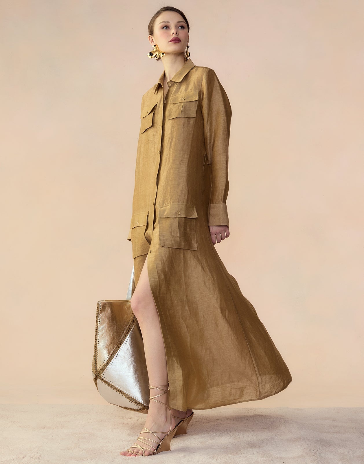 Lagos Silk Linen Shirt Dress - 2