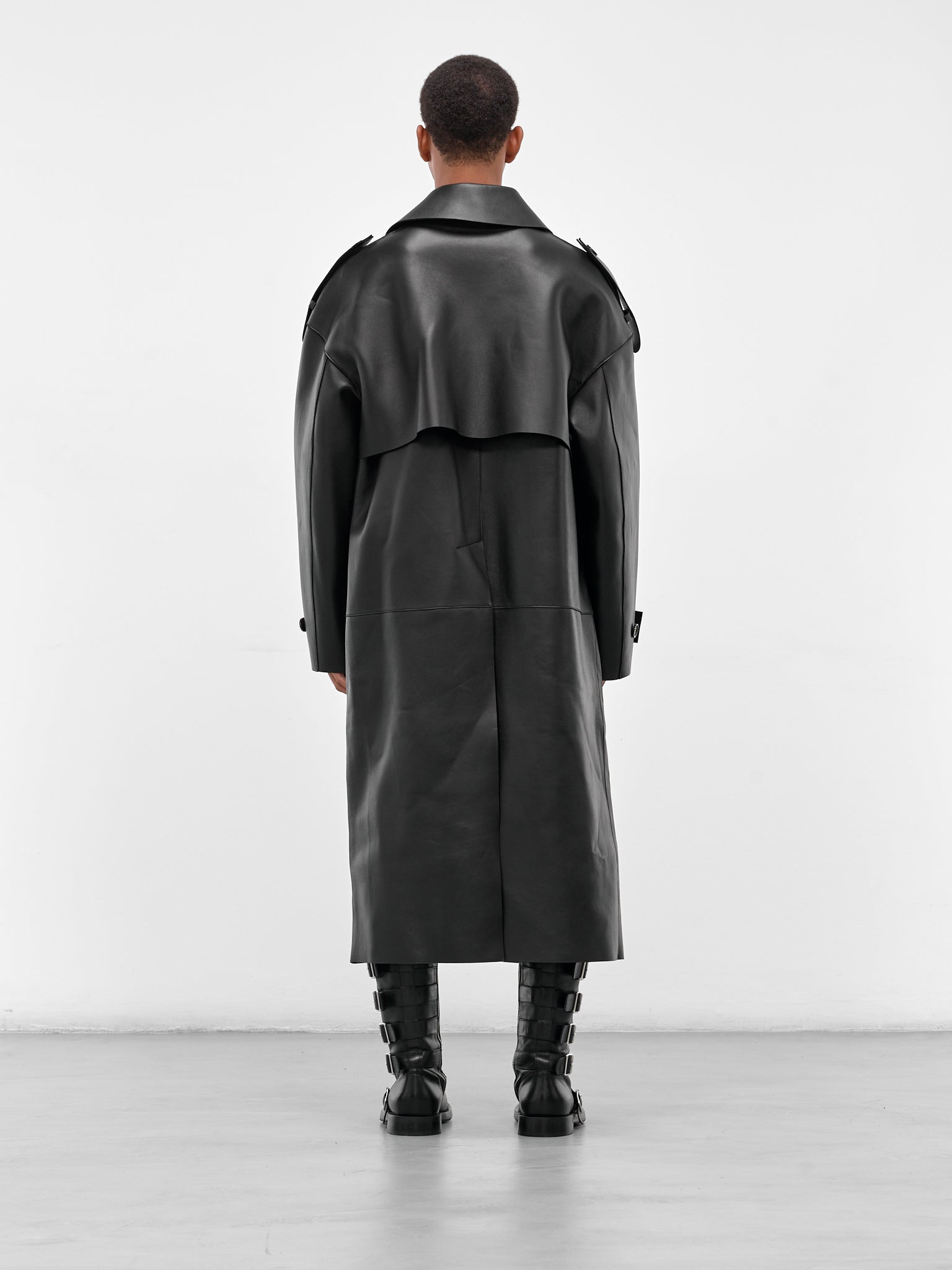 Black Sheep Leather Trench Coat - 3