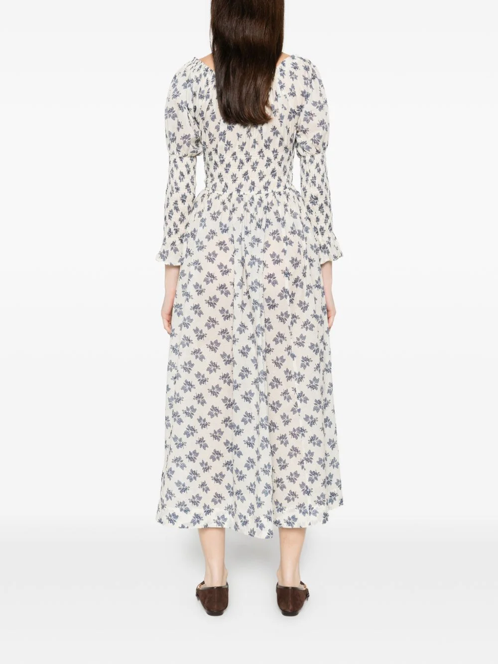 DEN scoop neck flower print dress | REVERSIBLE