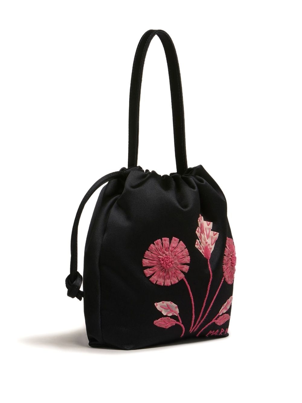 small floral-embroidered bucket bag - 4