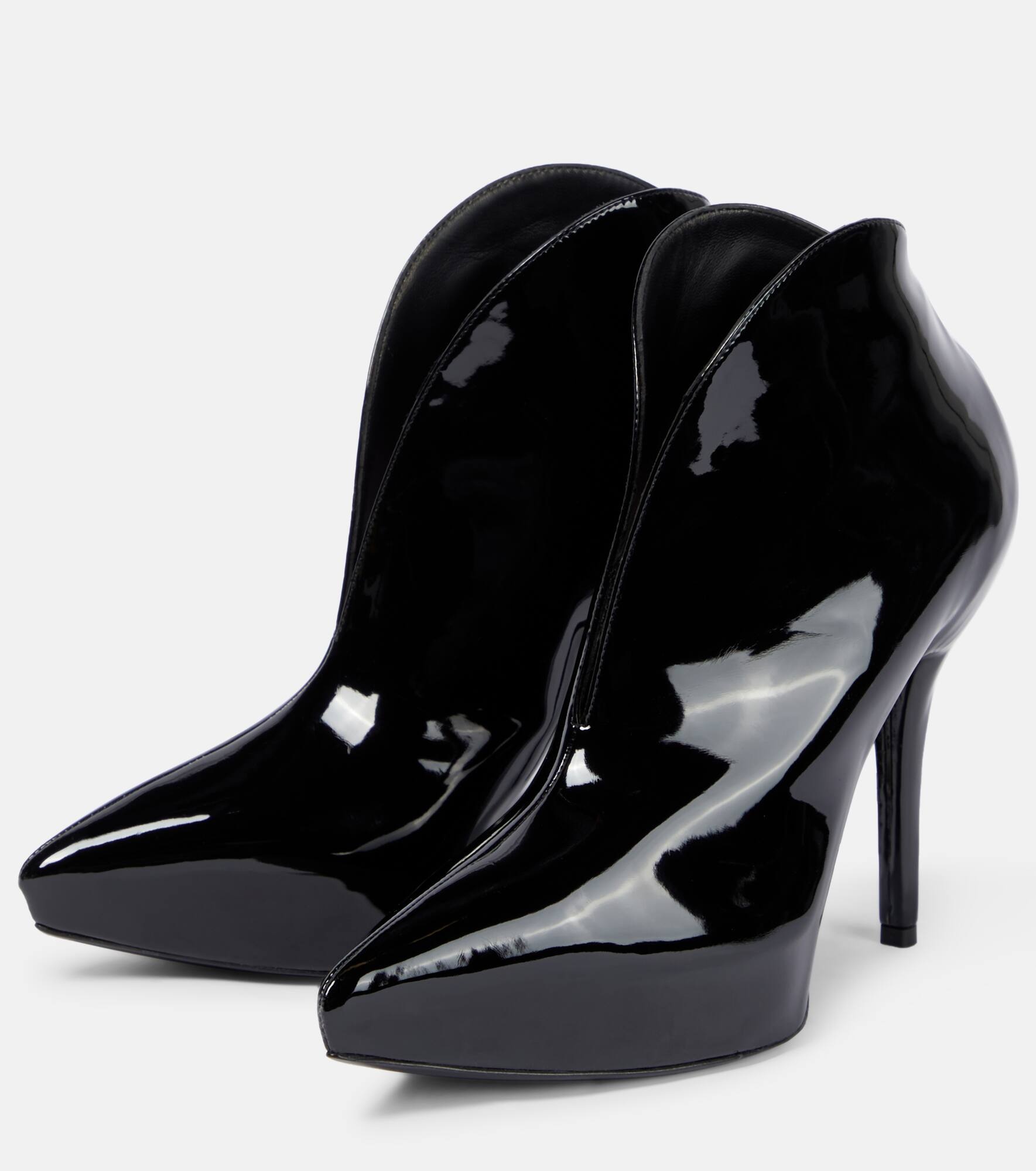Booties Slick patent leather ankle boots - 5