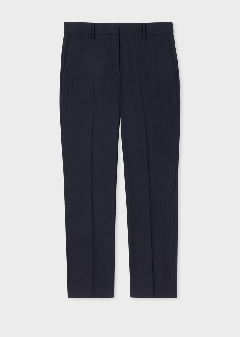 A Suit To Travel In - Women's Navy Slim-Fit Wool Trousers 1