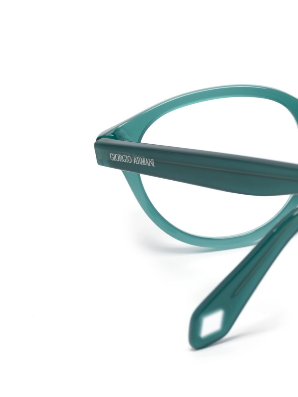 logo-engraved oval-frame glasses - 3