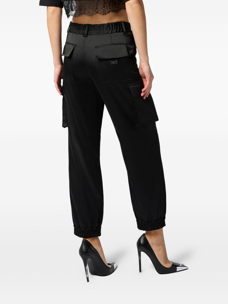 satin drawstring-waist trousers 3