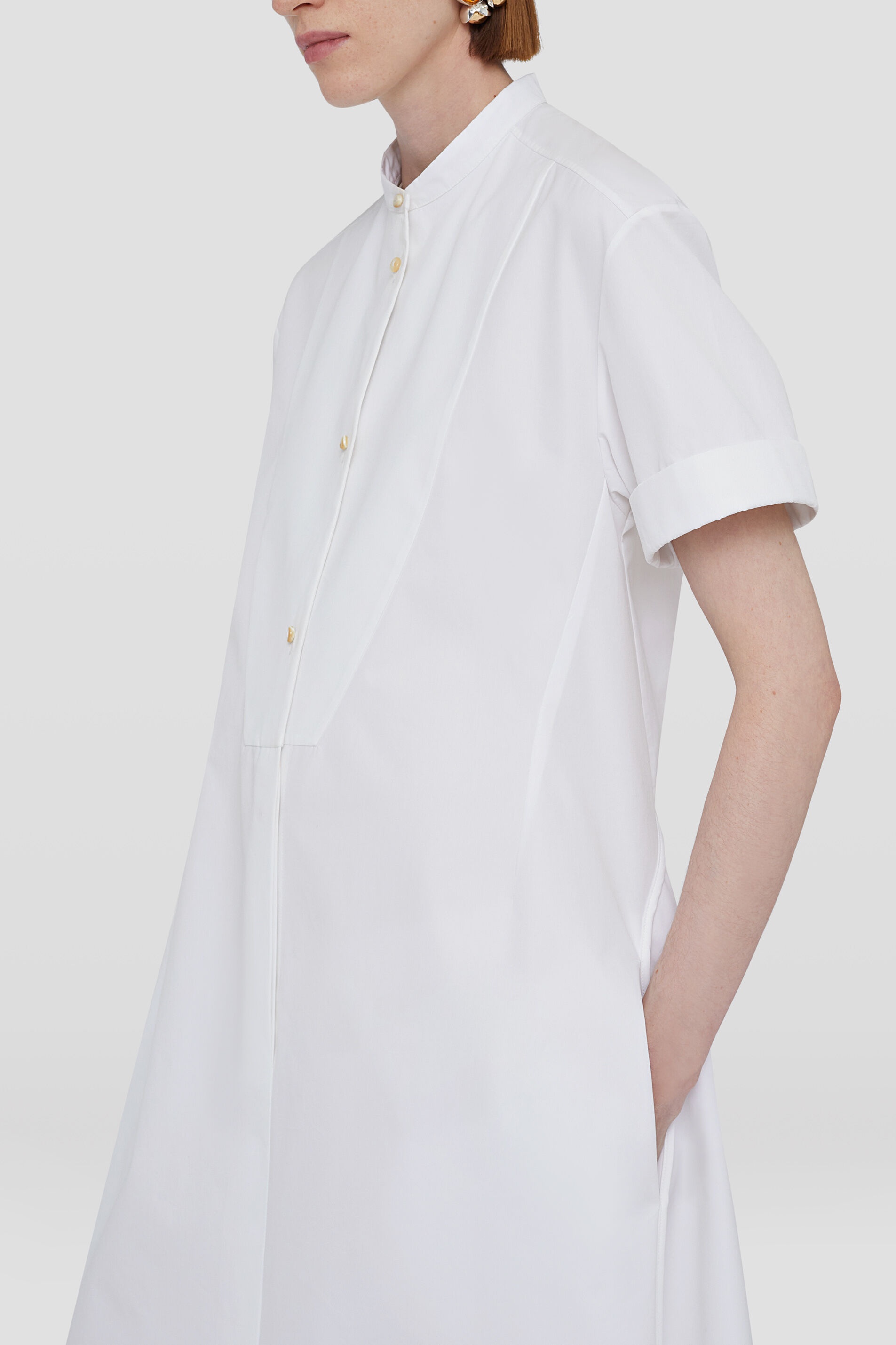 【23AW】JIL SANDER_women / コットン ゴーフル シャツ ドレス Jil Sander Shirt Dress | REVERSIBLE