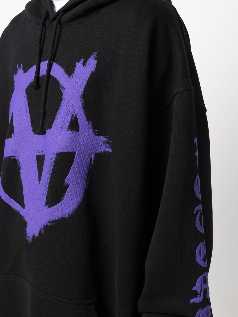 Anarchy drawstring jersey hoodie - 5