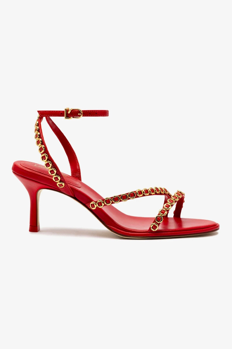 Milanina Mini Sandal In Scarlet Leather 1