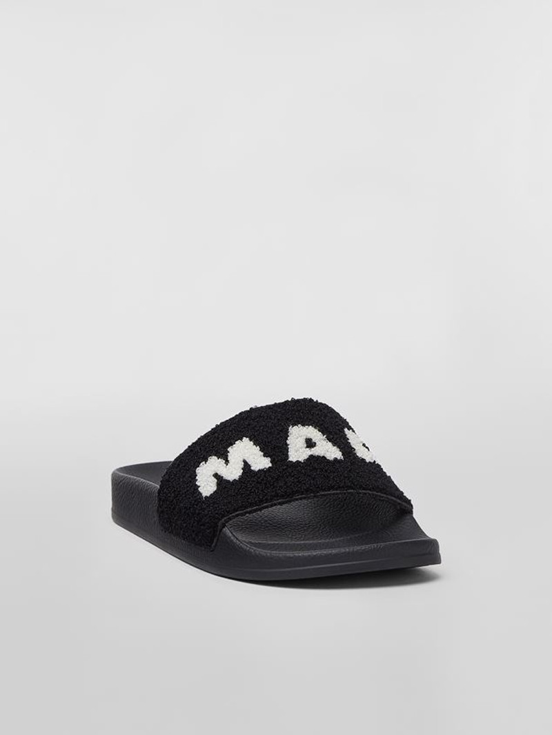 Marni RUBBER SANDAL WITH BLACK AND WHITE TERRY CLOTH UPPER outlook