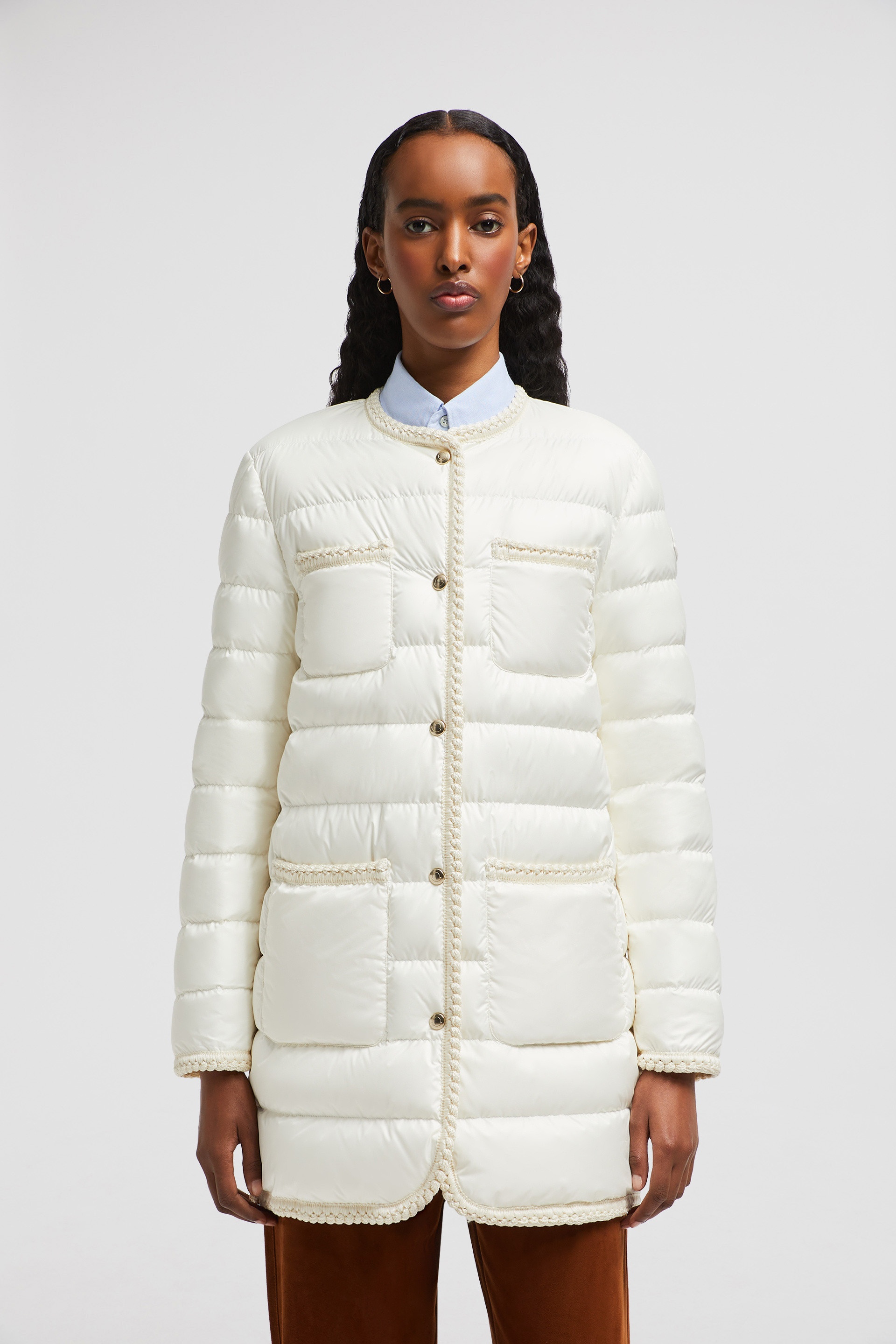 Gencaylong Braided Trim Long Down Jacket ★関税込 Navy Blue Gencaylong Braided Trim Mid-Length Down Jacket