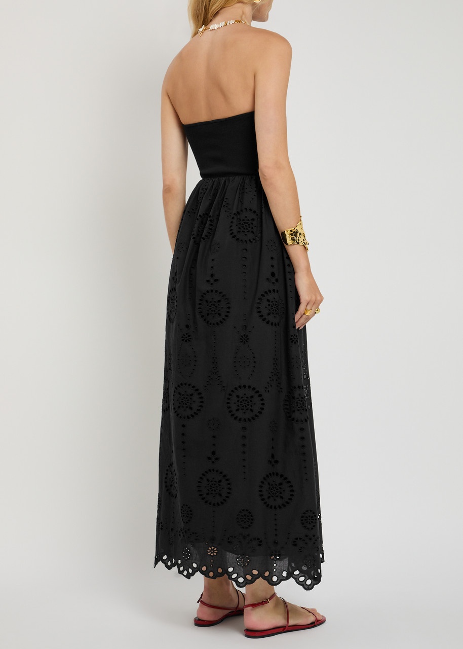 Matteau Strapless Broderie Anglais Cotton Midi Dress - 3