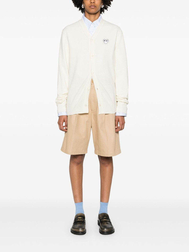 Comme des Garçons PLAY heart-patch wool cardigan outlook