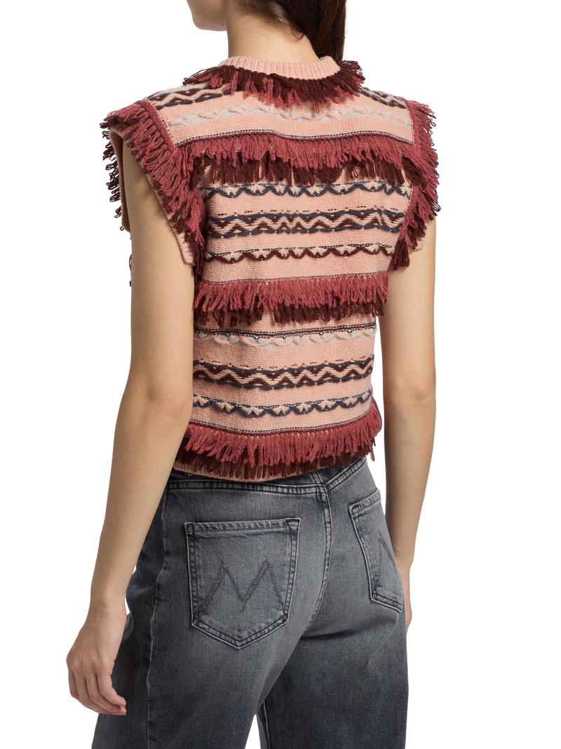 Women's Desmond Wool Fringed Top - Volcanic 5