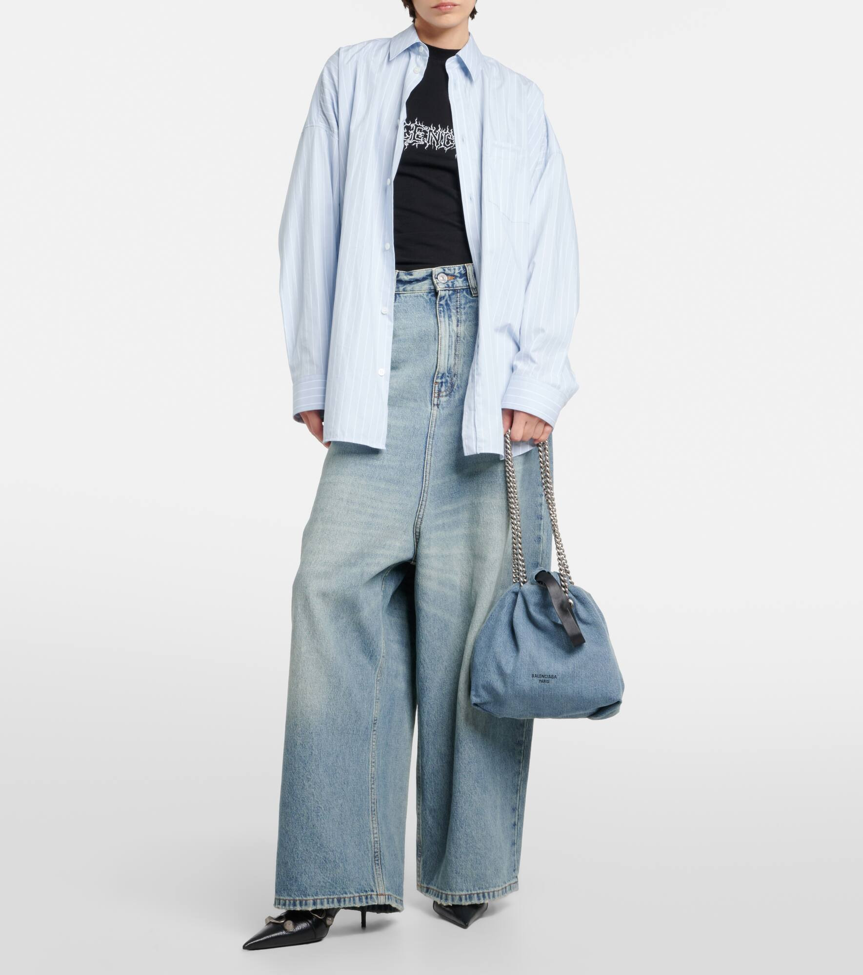 Crush Small denim tote bag - 5