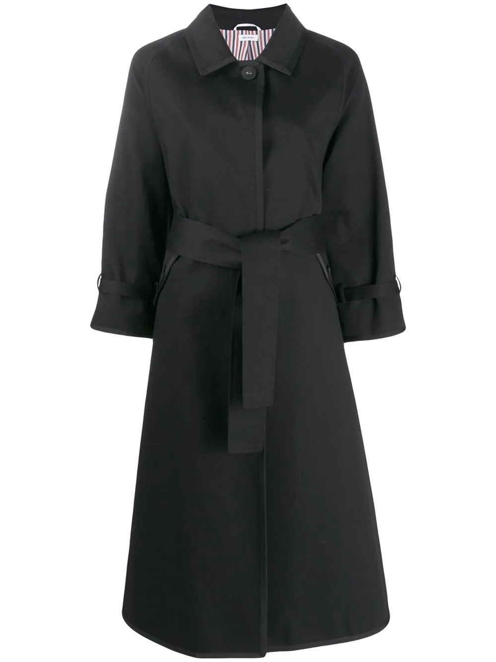 mid-length belted trench coat - 1